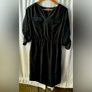 Mossimo Supply Co Black Puff Sleeve Collar Dress